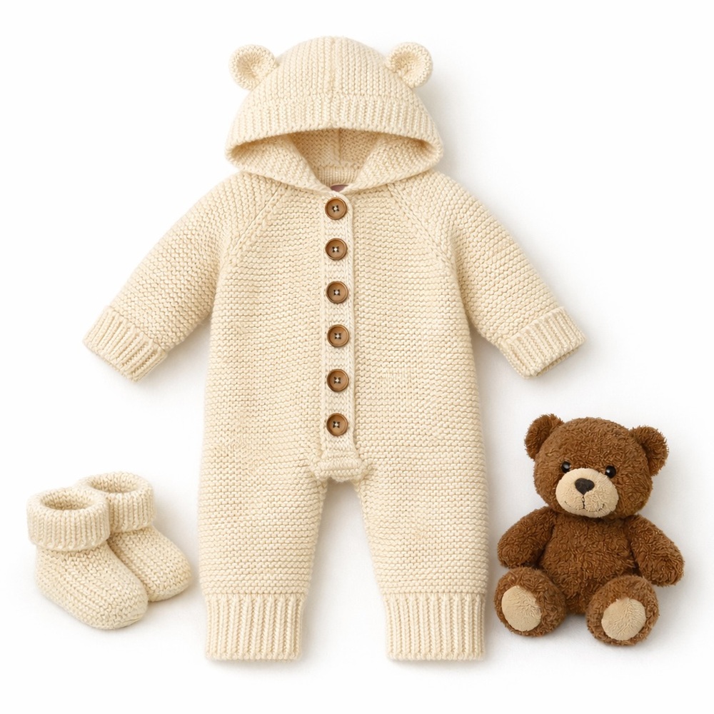 Cozy Cream handmade romber size from 3 to 6 months